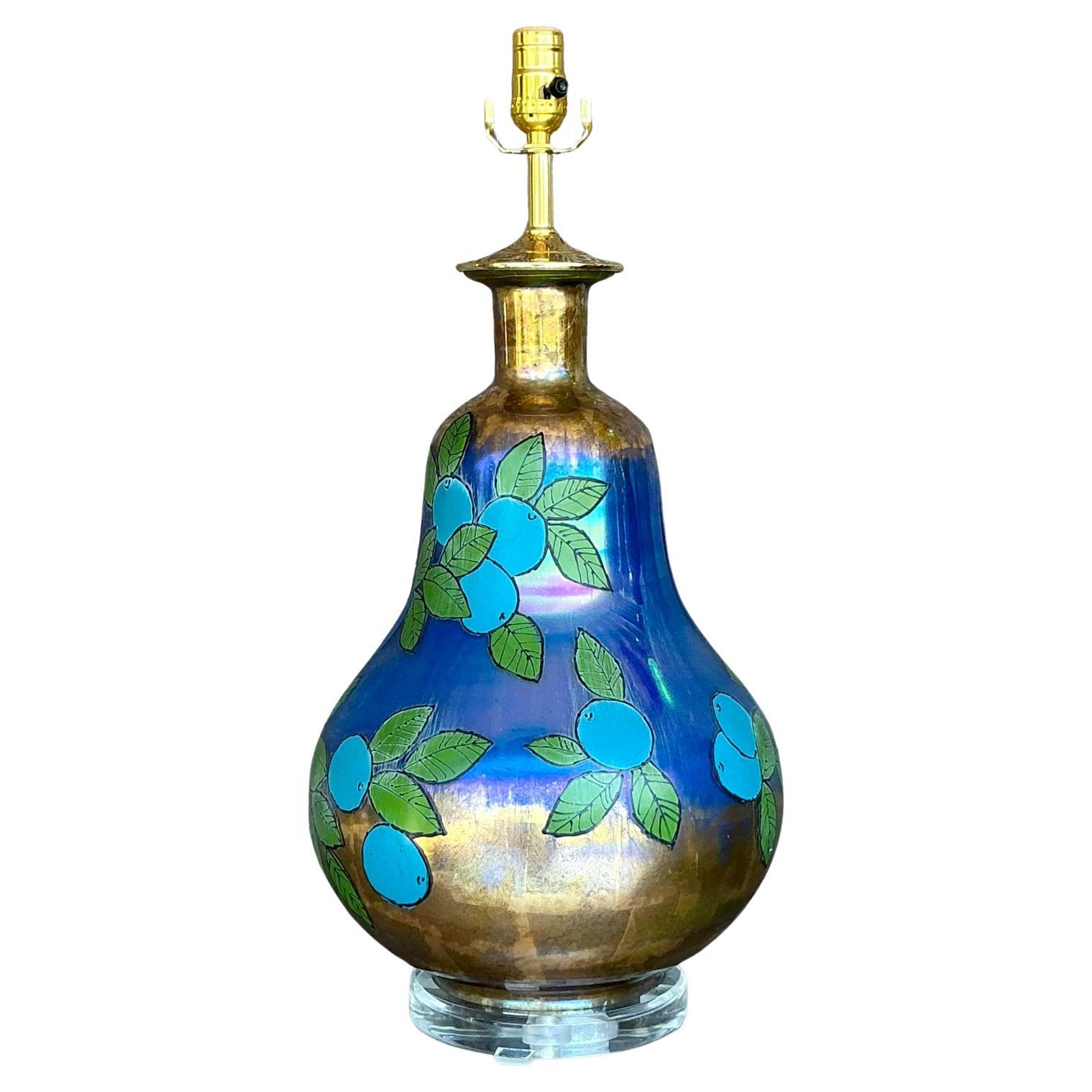 Lampada da tavolo Boho Eglomise vintage
