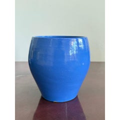 Vintage Boho Electric Blue Studio Pottery Vase
