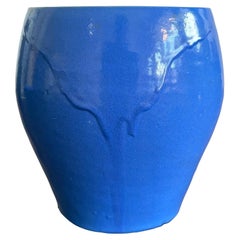 Vintage Boho Electric Blue Studio Pottery Vase
