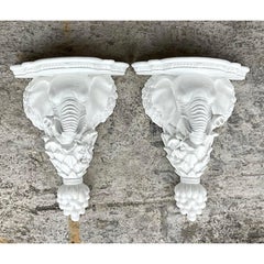 Vintage Boho Elephant Brackets - a Pair