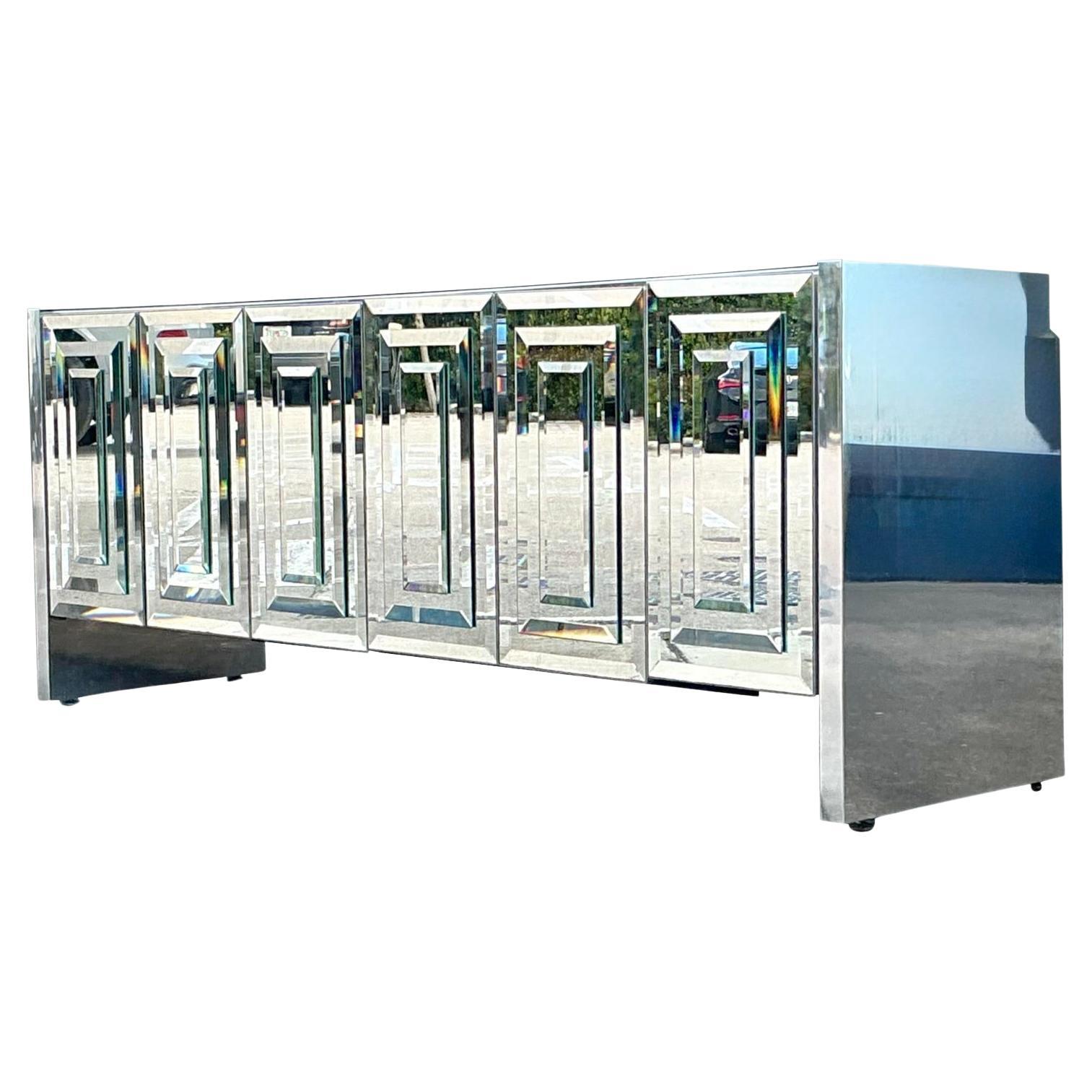 Credenza Vintage Boho Ello Seis Puertas Espejo Apilado en venta