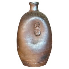 Vaso vintage Boho con figura incorporata Studio Pottery