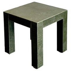 Vintage Boho Embossed Alligator Occasional Table