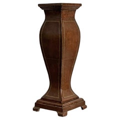 Vintage Boho Embossed Leather Pedestal
