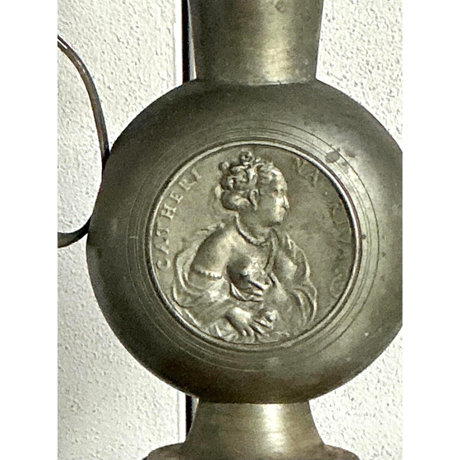 Vintage Boho Embossed Metal Medallion Lamp For Sale 2