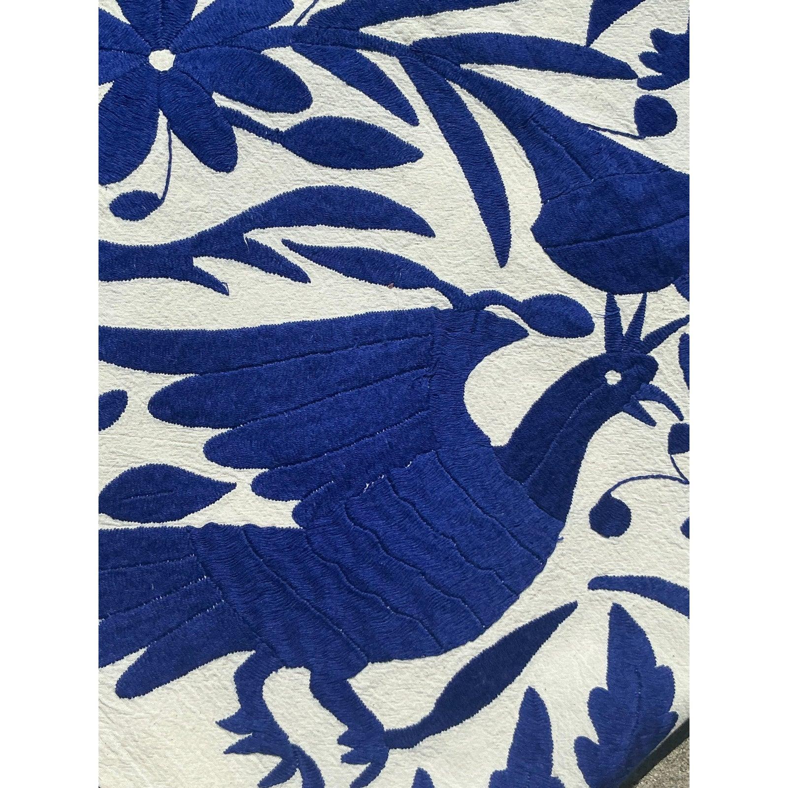 Folk Art Vintage Boho Embroidered Tablecloth For Sale
