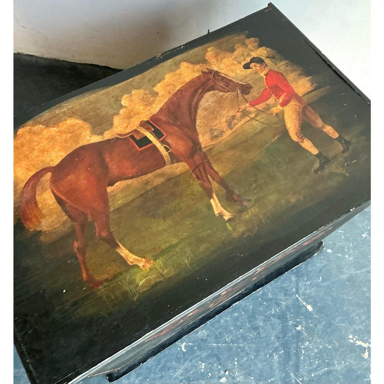 Vintage Boho English Eclipse 770 Wood Trunk For Sale 3