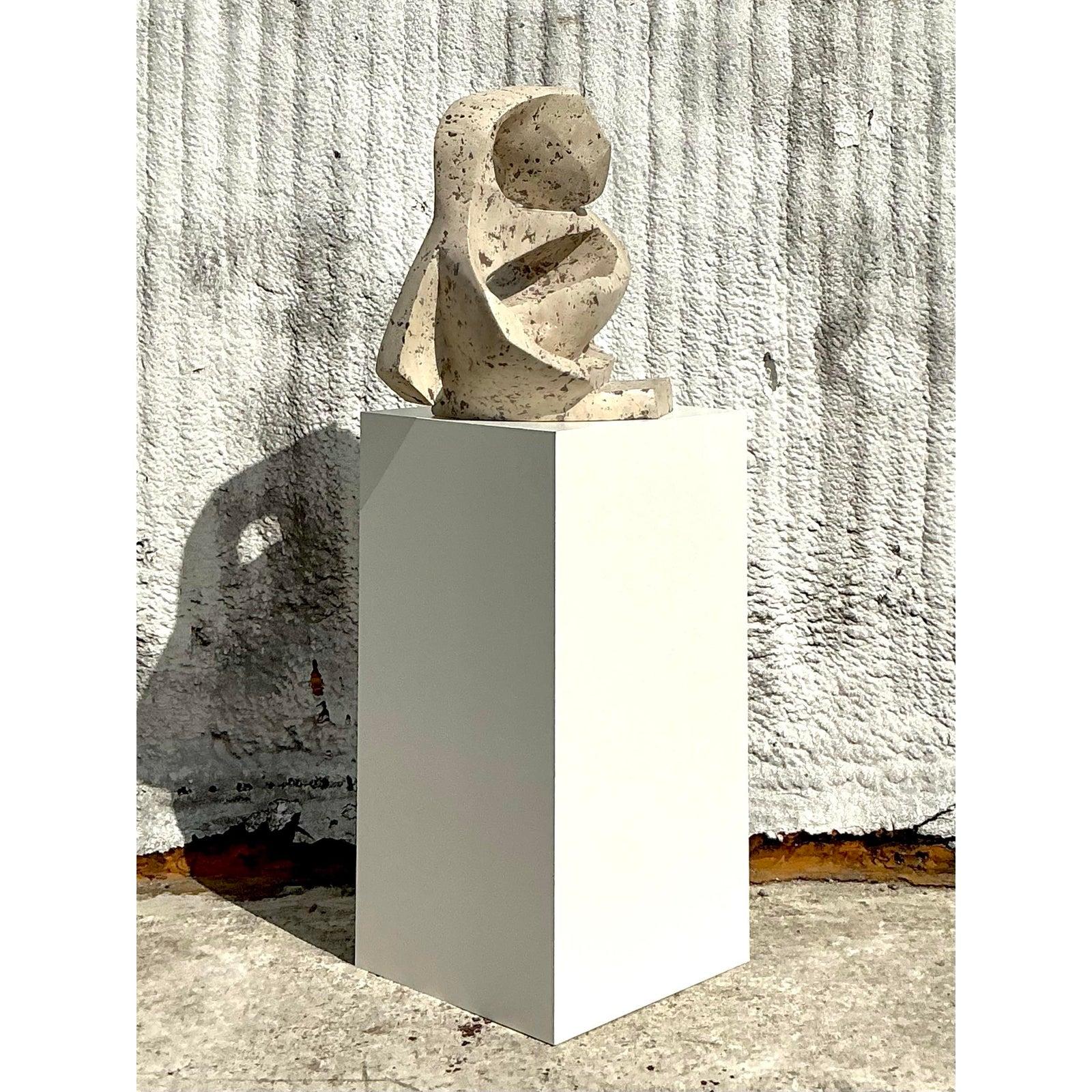 Moderno Scultura in pietra intagliata vintage Boho Enzo Gallo in vendita
