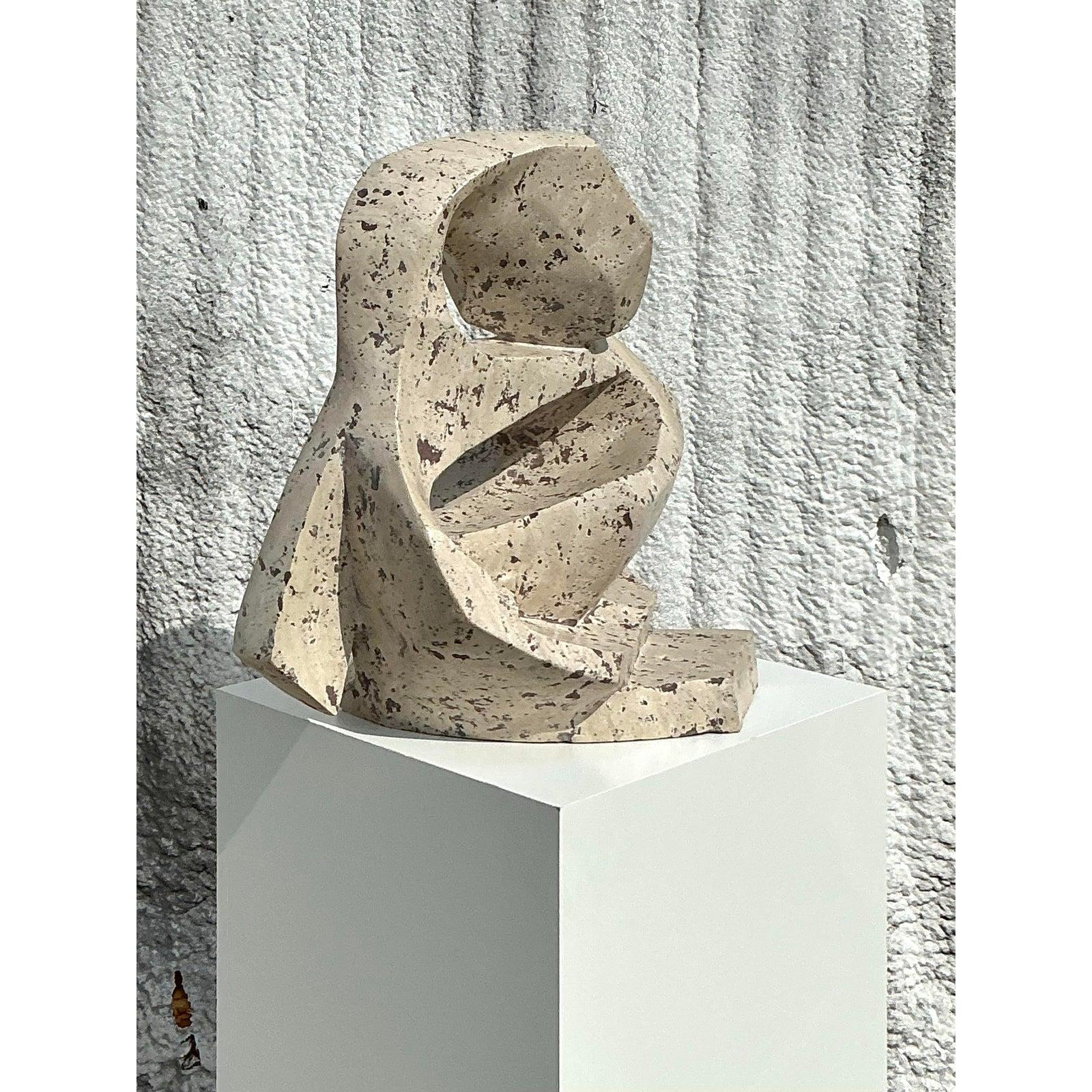 Americano Scultura in pietra intagliata vintage Boho Enzo Gallo in vendita