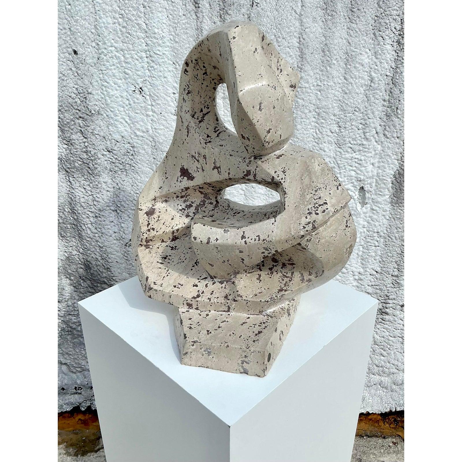 Pietra Scultura in pietra intagliata vintage Boho Enzo Gallo in vendita