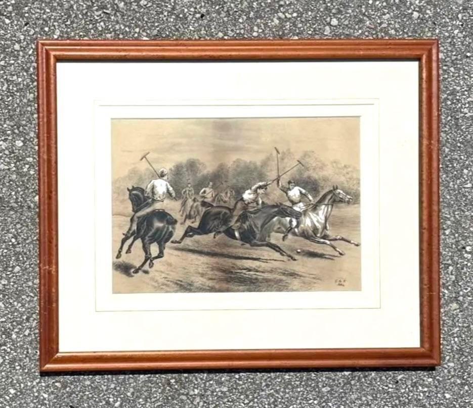 Nordamericano Disegno equestre vintage su carta in vendita