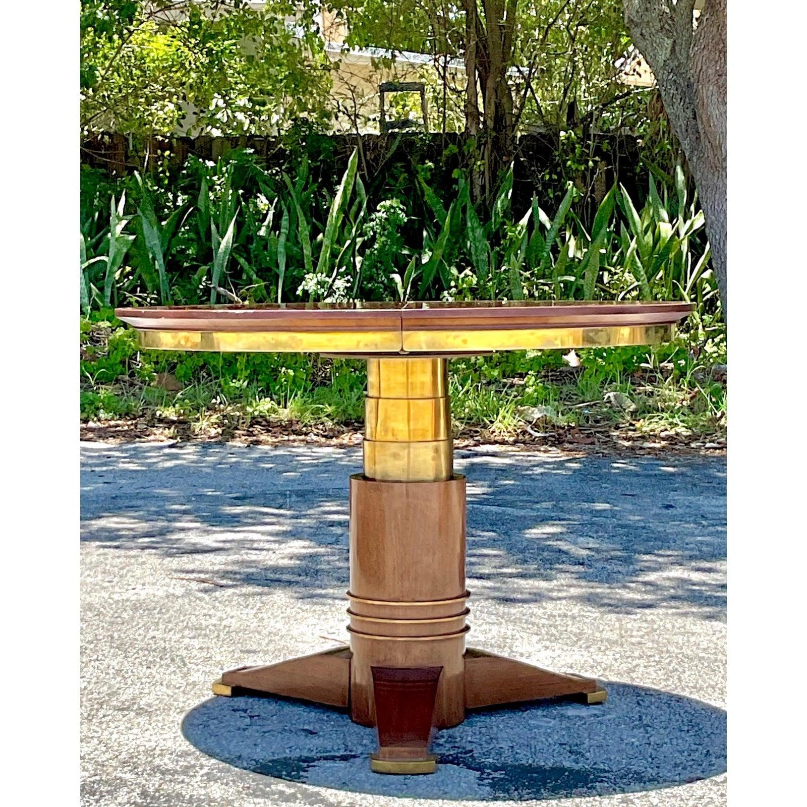 Vintage Boho Jules LeLue Extendable Telescoping Dining Table For Sale 3