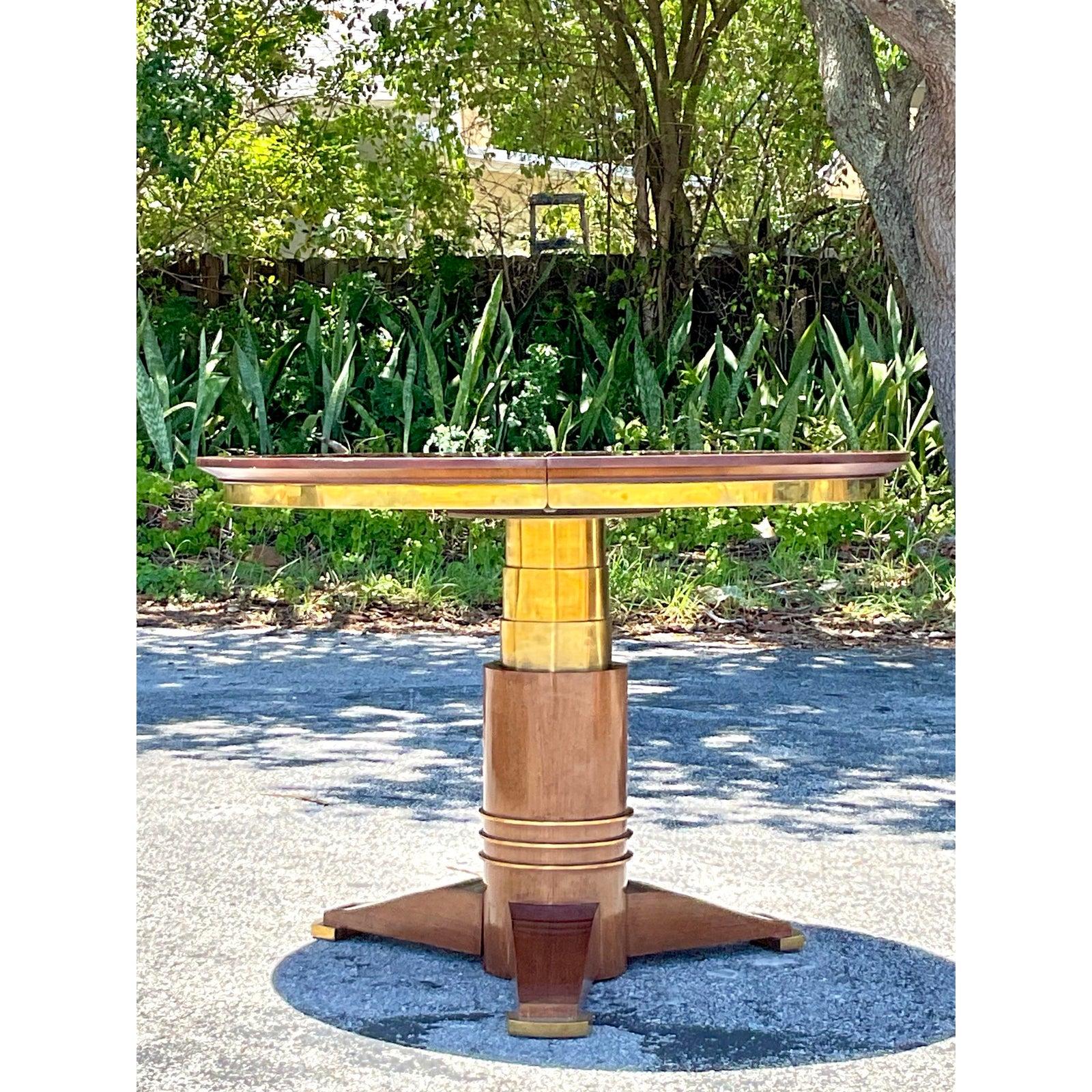 Vintage Boho Jules LeLue Extendable Telescoping Dining Table For Sale 1