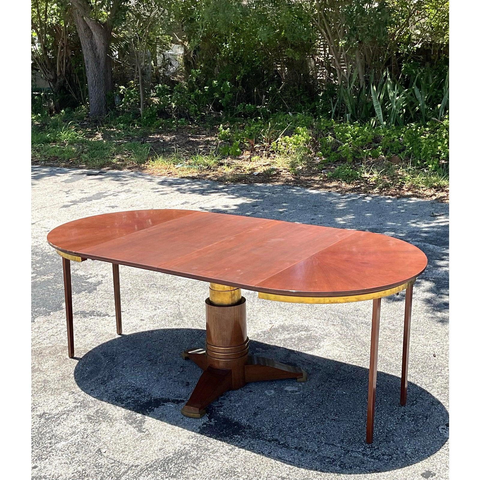 Vintage Boho Jules LeLue Extendable Telescoping Dining Table For Sale 2
