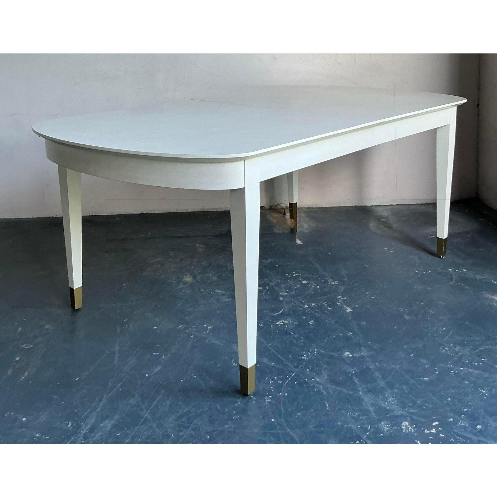 Tavolo da pranzo allungabile vintage Boho con CAP in ottone in vendita 3