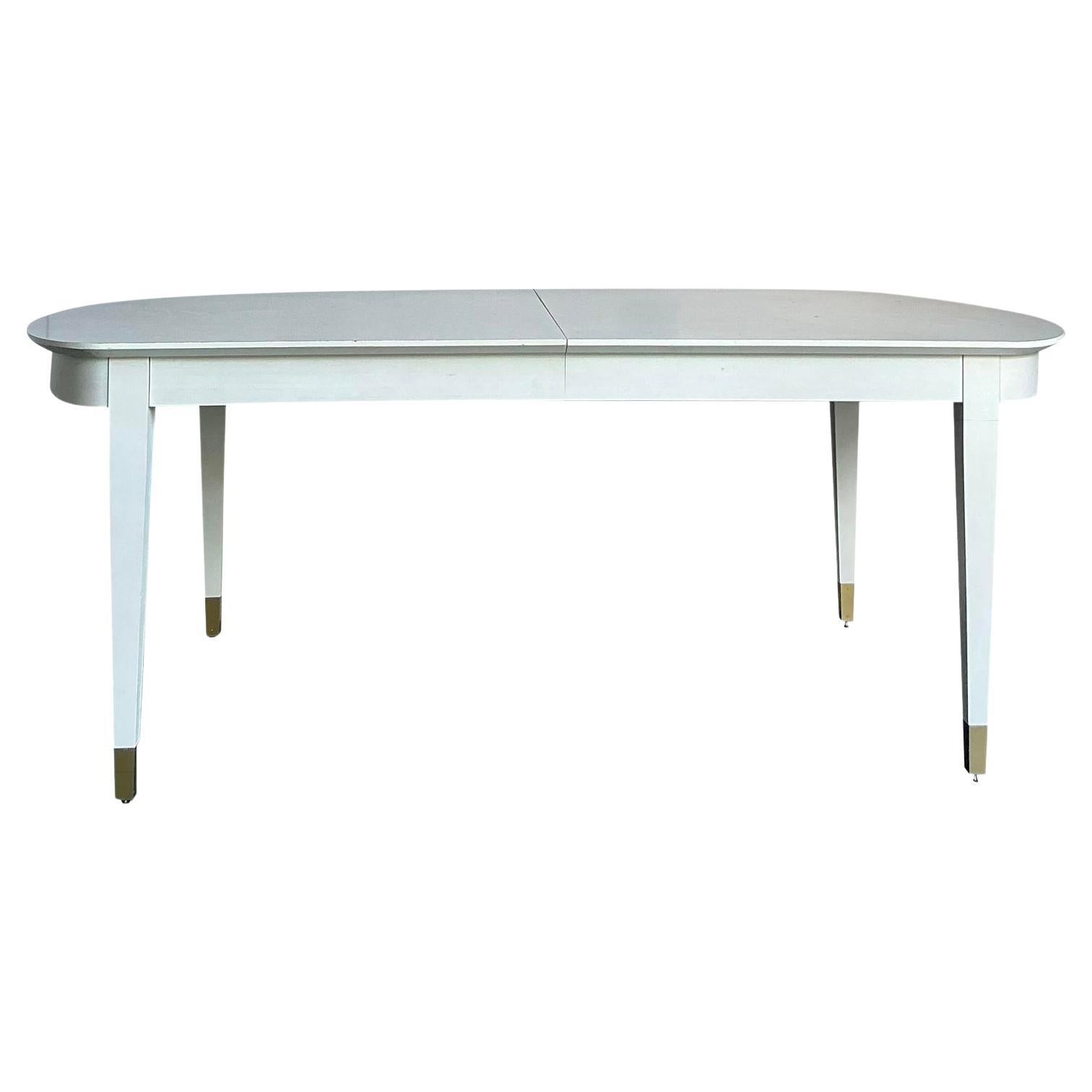 Tavolo da pranzo allungabile vintage Boho con CAP in ottone in vendita