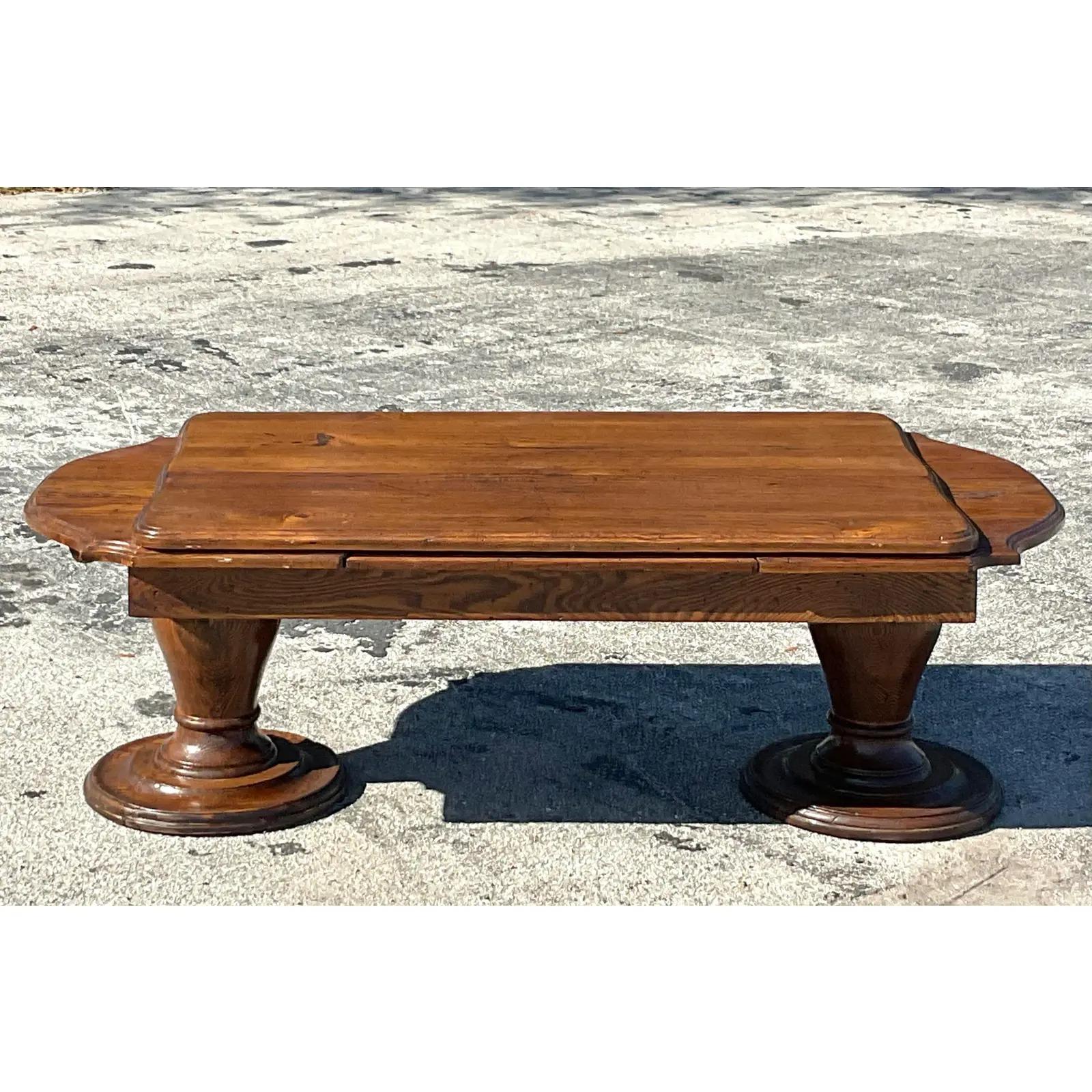Vintage Boho Extendable Pine Coffee Table from the Estate of Lily Pulitzer For Sale 2
