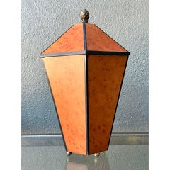 Vintage Boho Faceted Burl Wood Lidded Box