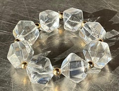 Vintage Boho Faceted Crystal Lucite Beaded Stretch Bracelet