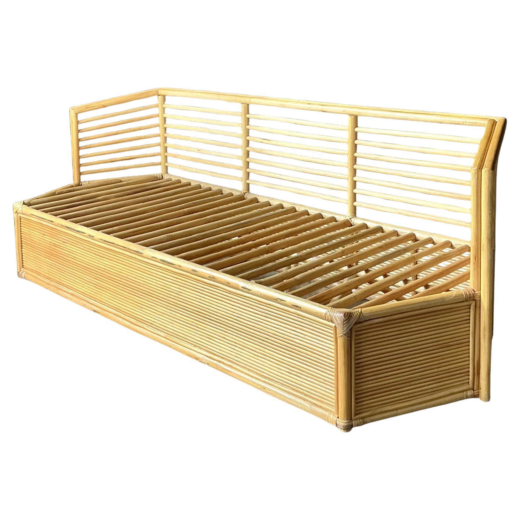 Canapé Vintage Boho en rotin à facettes