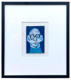 Vintage Boho Fauvist Signed Original Oil Portrait Painting on Borad