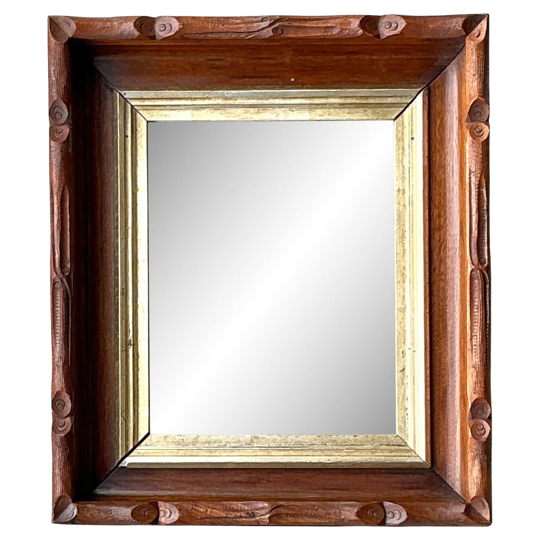Espejo Vintage Boho Faux Bois Madera Tallada