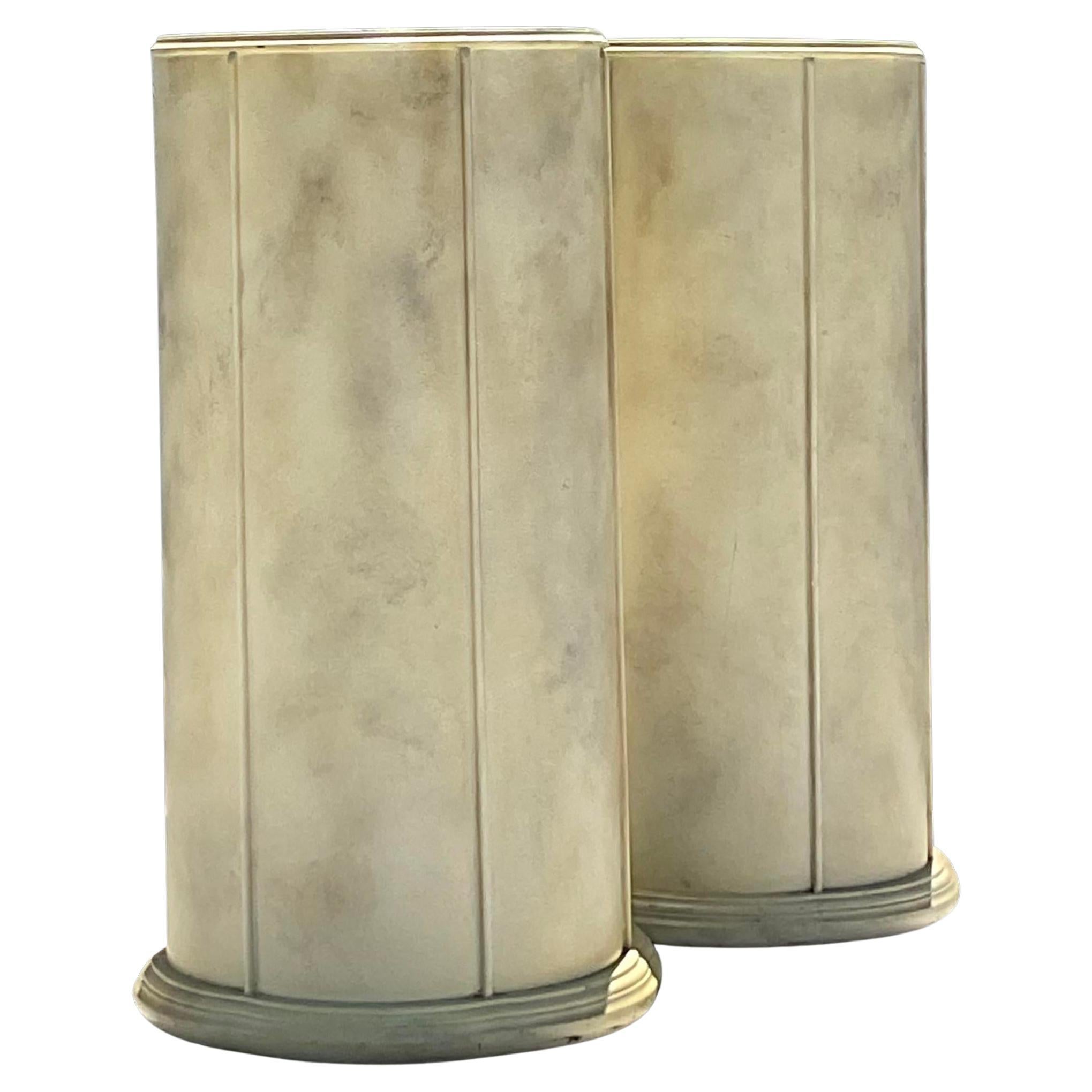 Pedestales Vintage Boho de imitación de piel de cabra - un par