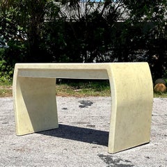 Vintage Boho Faux Goatskin Waterfall Desk