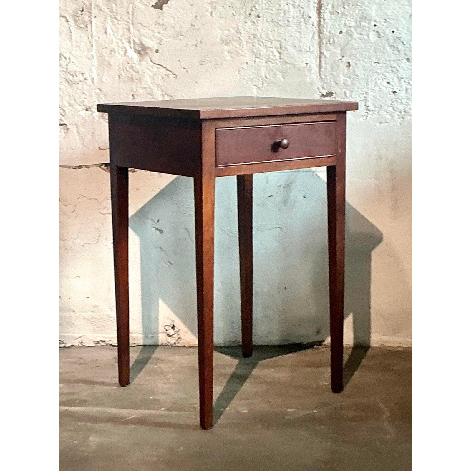 Vintage Boho Federal Side Table In Good Condition For Sale In West Palm Beach, FL