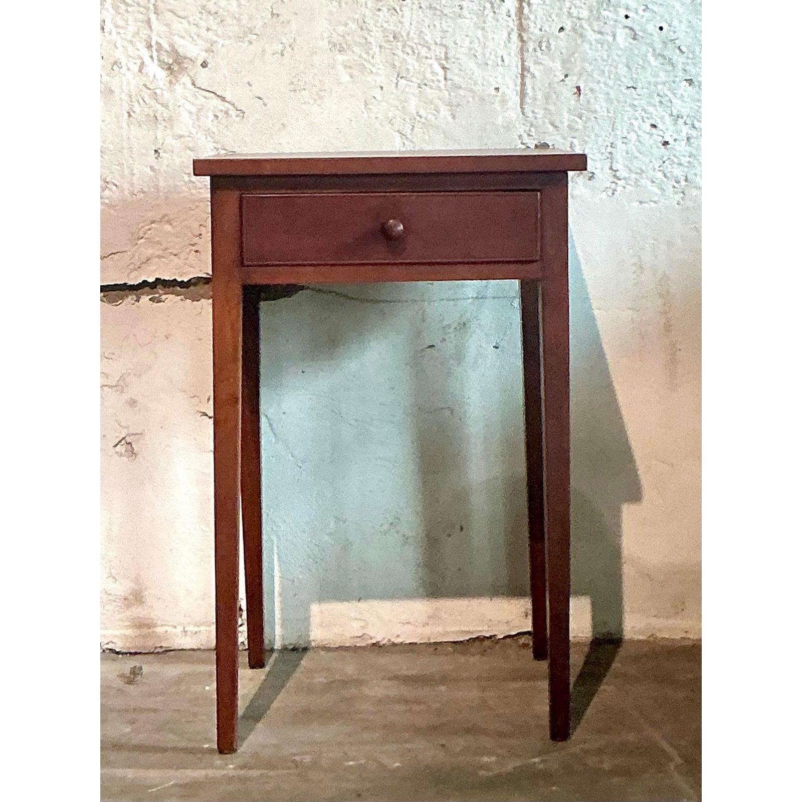 Cherry Vintage Boho Federal Side Table For Sale