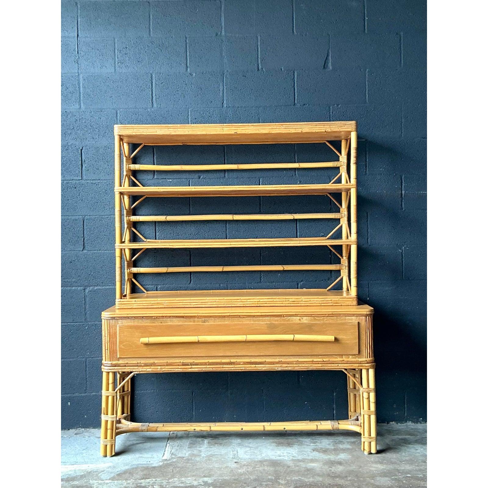Vintage Boho Ficks Reed Etagere (Moderne der Mitte des Jahrhunderts) im Angebot