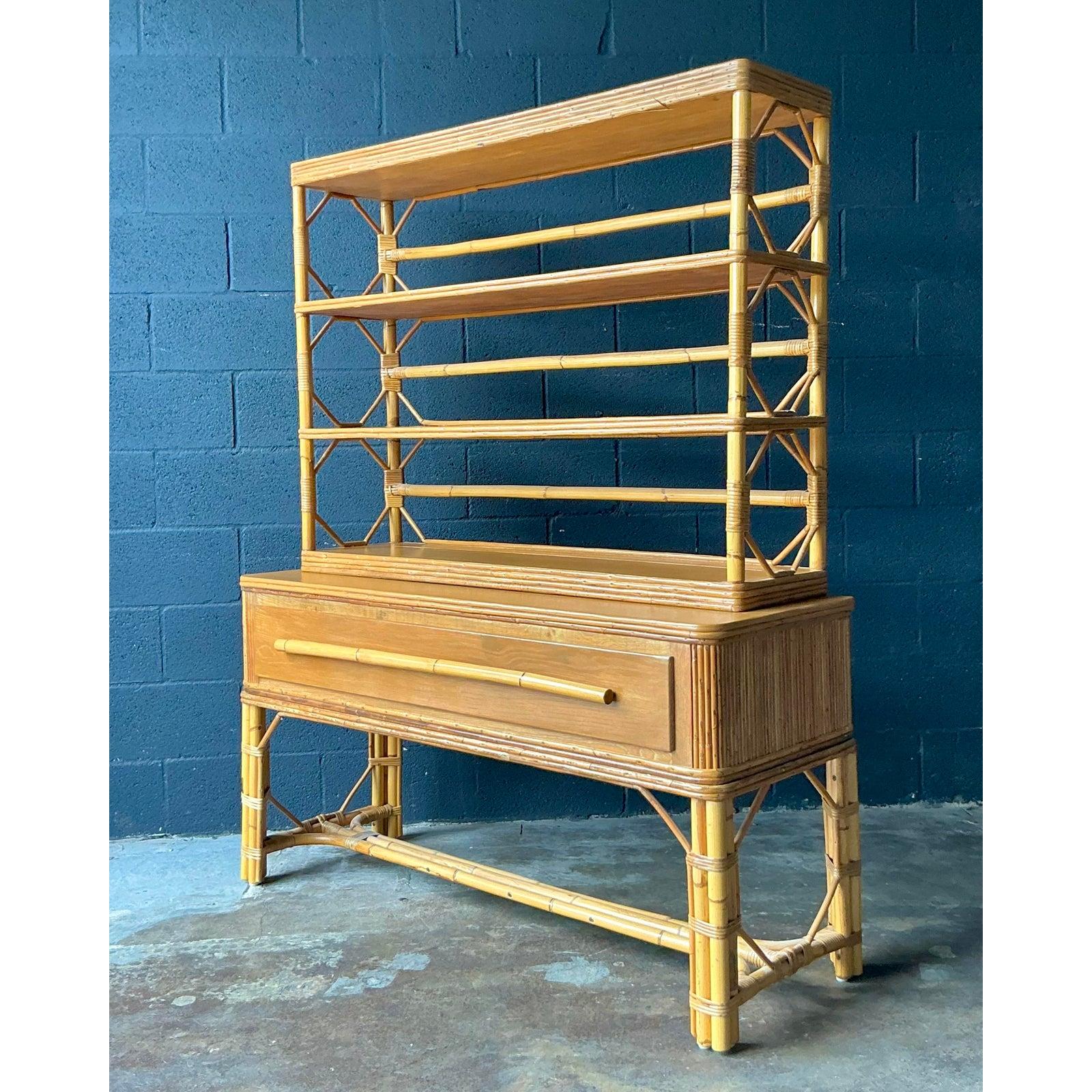 Vintage Boho Ficks Reed Etagere im Zustand „Gut“ im Angebot in West Palm Beach, FL