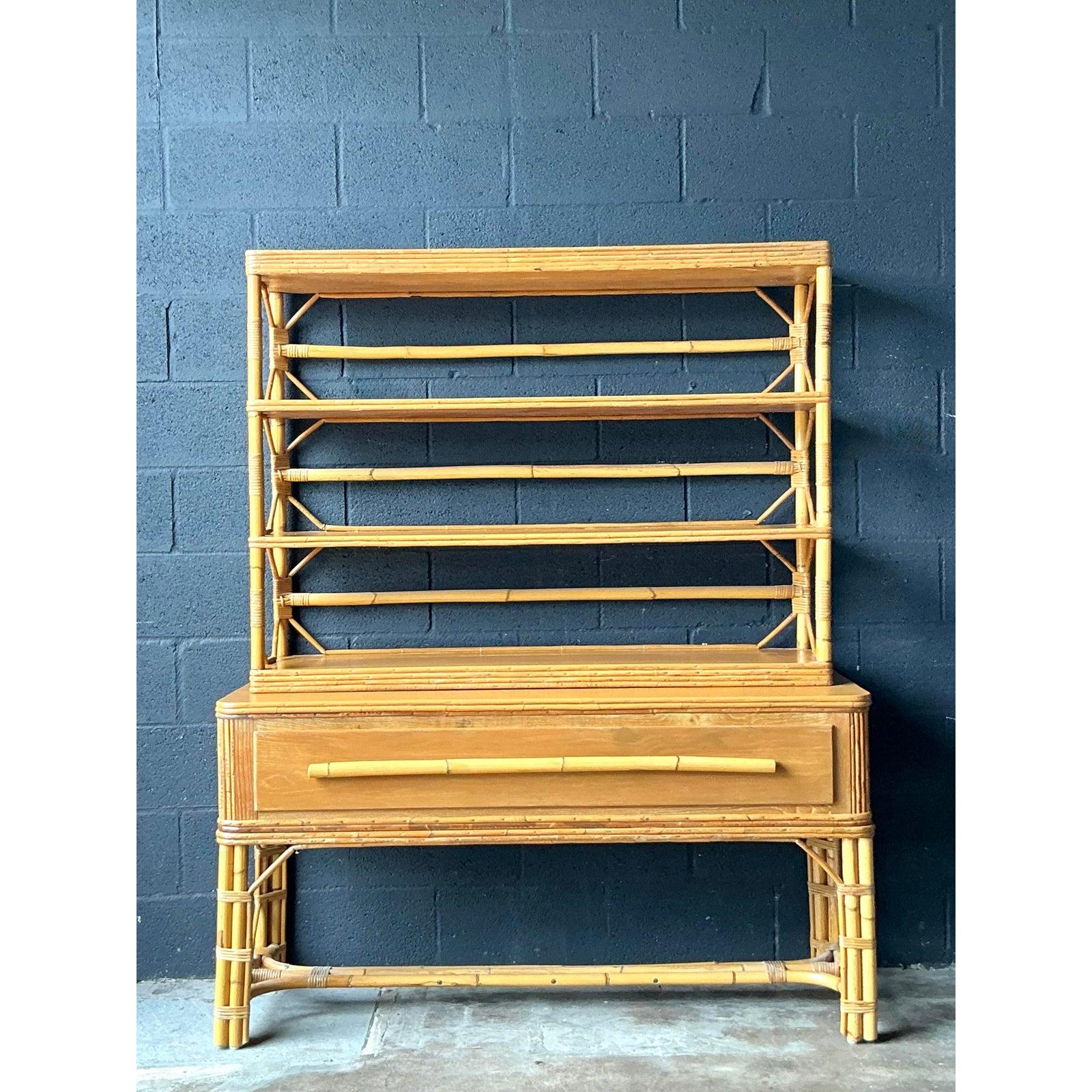 Vintage Boho Ficks Reed Etagere (Bambus) im Angebot