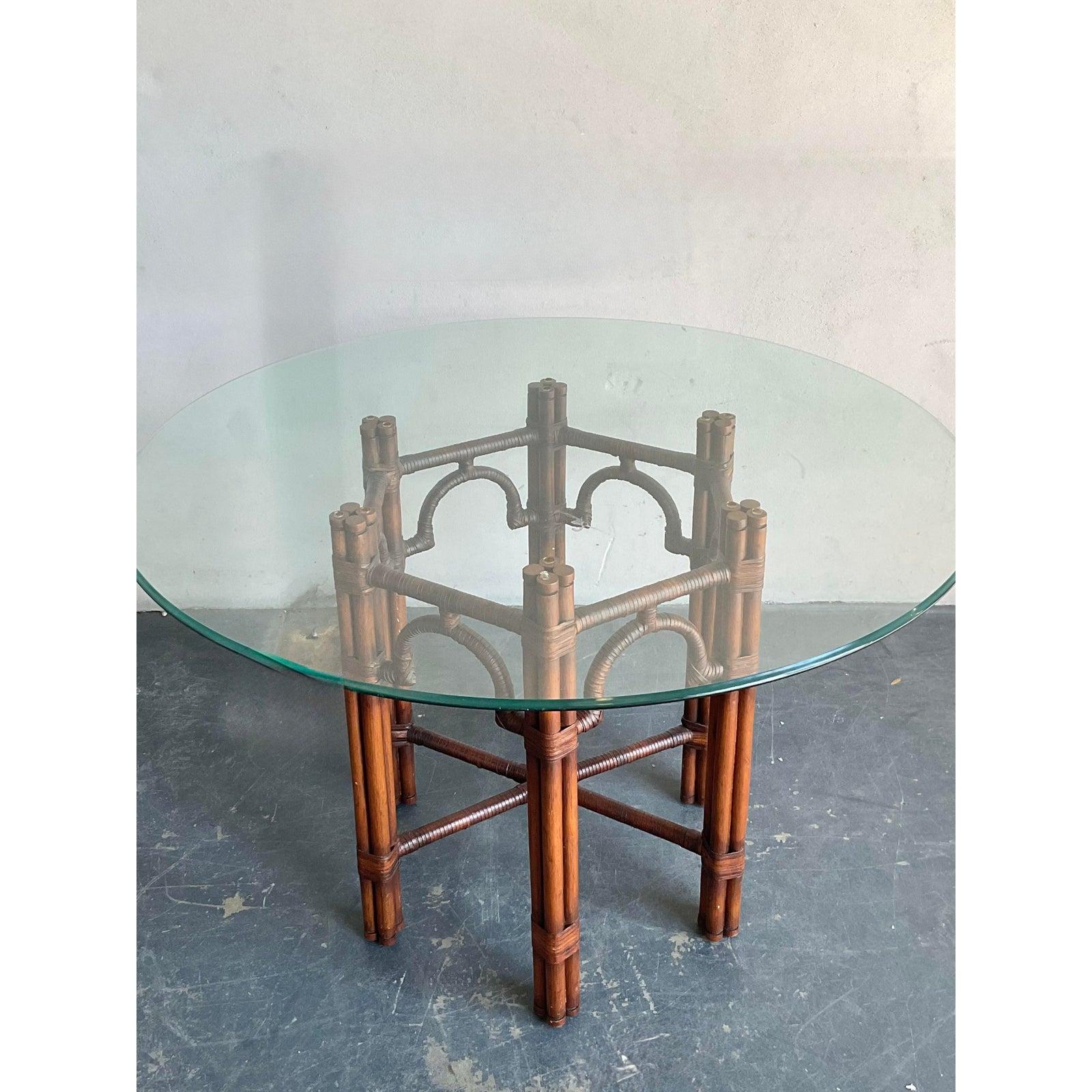 Vintage Boho Ficks Reed Rattan Loop Back Dining Set von 5 im Angebot 3