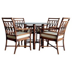 Vintage Boho Ficks Reed Rattan Loop Back Dining Set of 5