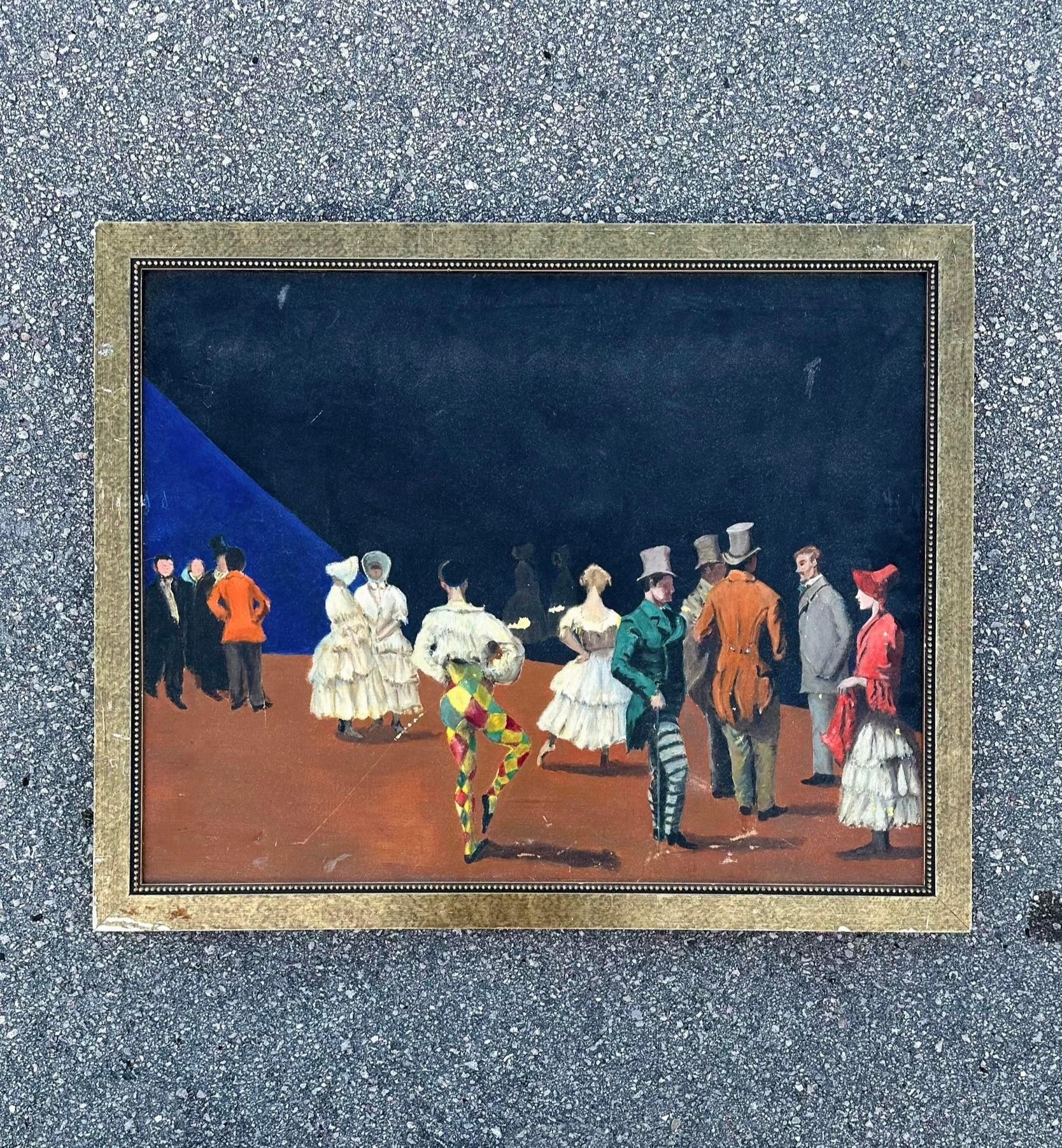 Vintage Boho Figural Öl auf Leinwand im Zustand „Gut“ im Angebot in west palm beach, FL