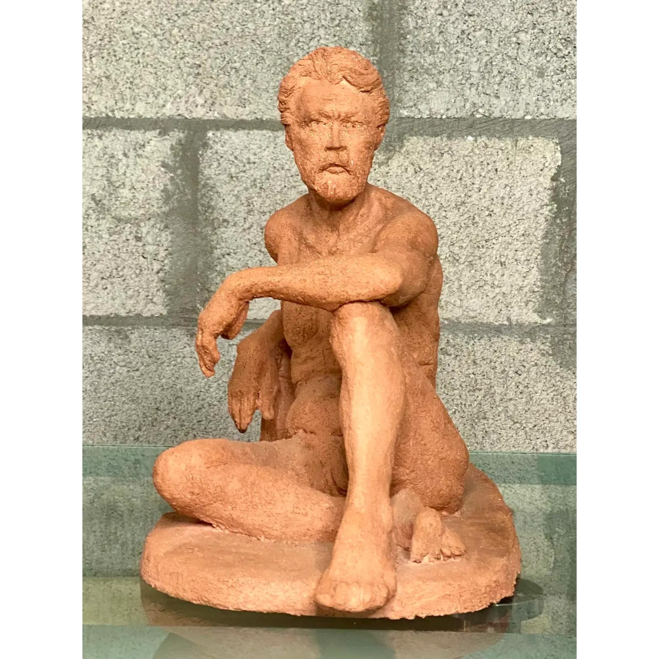 American Vintage Boho Figural Sculpture For Sale