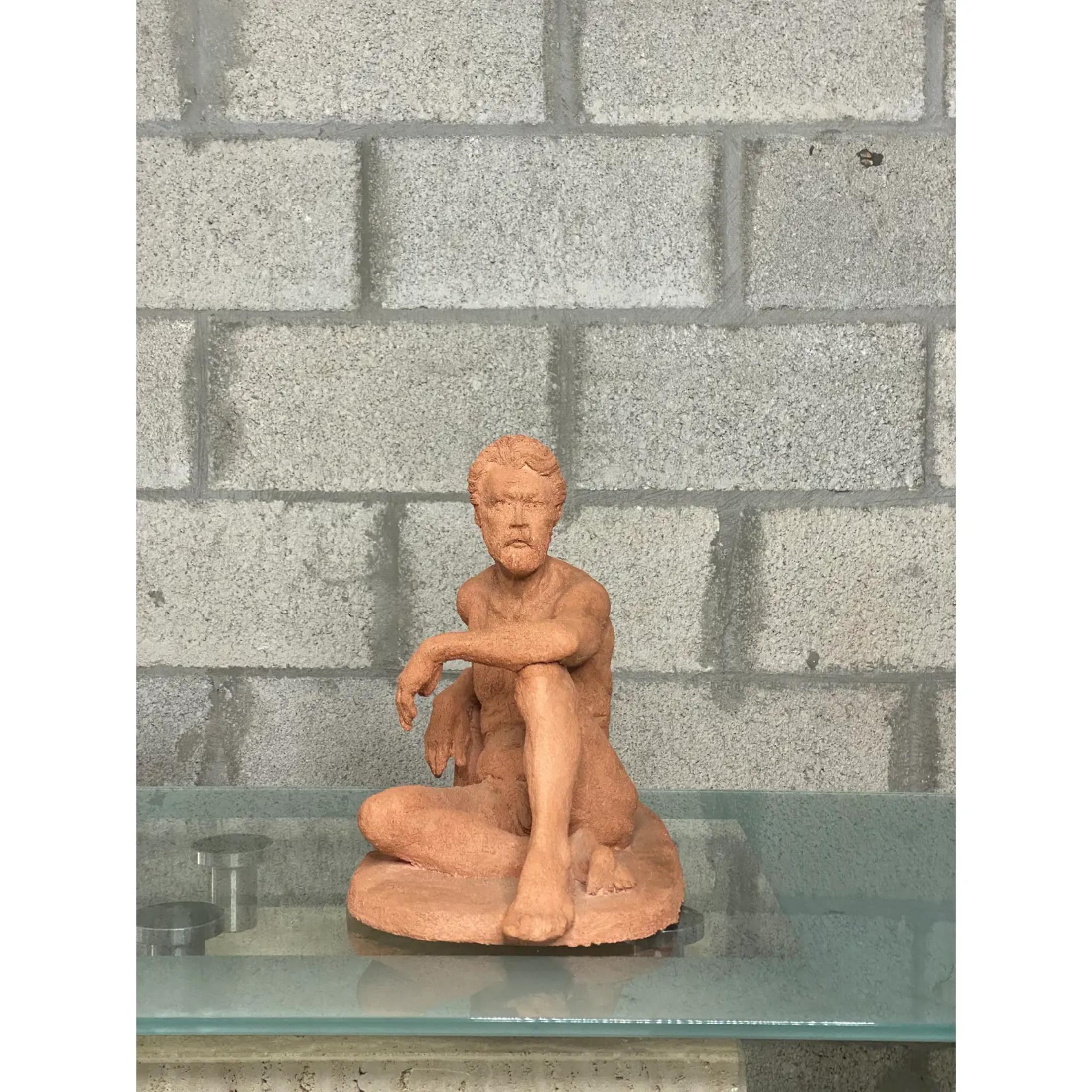 Plaster Vintage Boho Figural Sculpture For Sale
