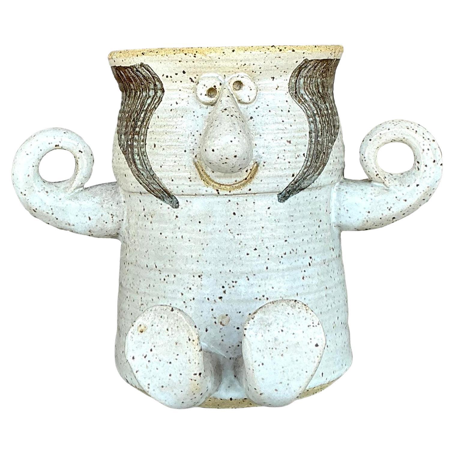 Vaso vintage figurativo Boho di Studio Pottery