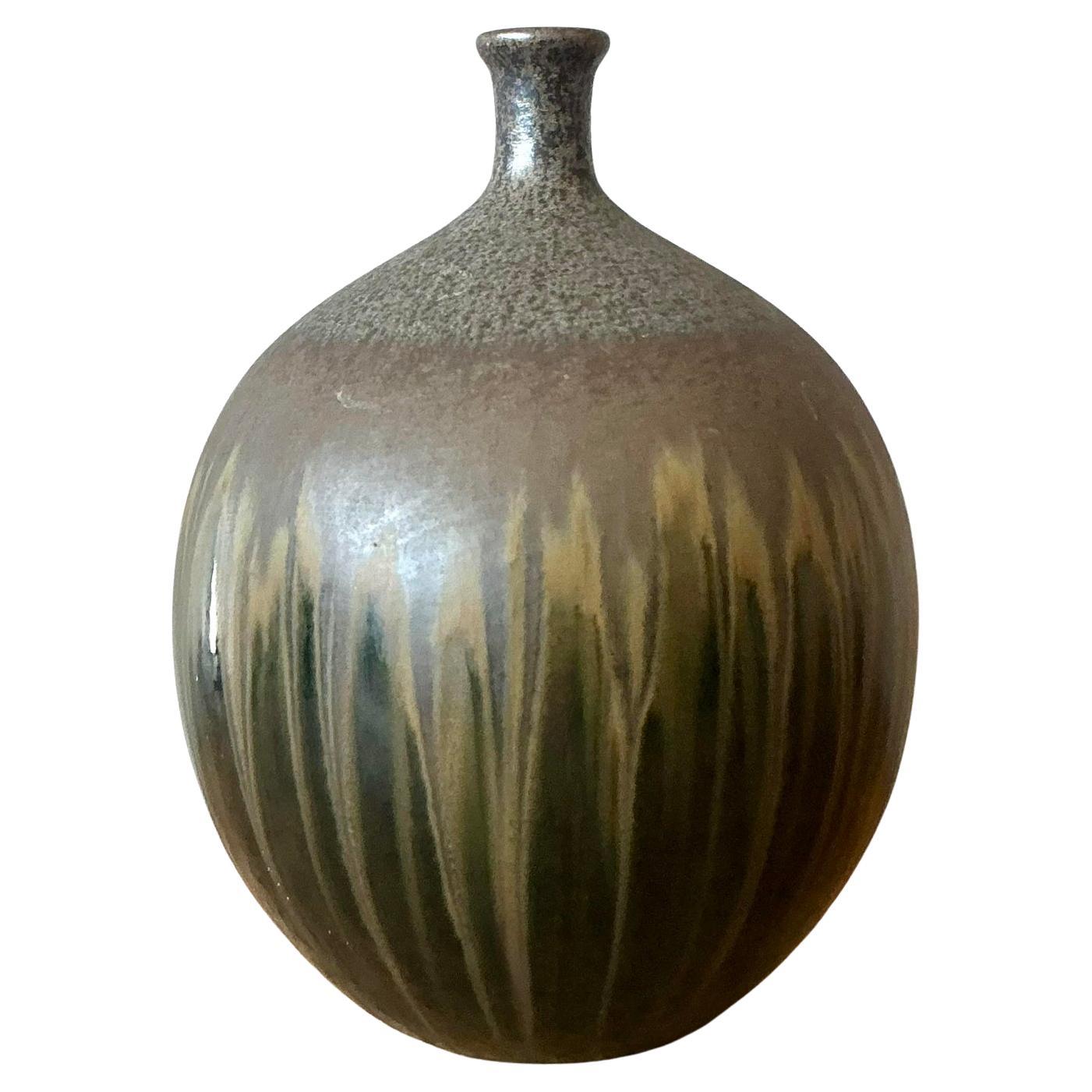 Vaso vintage in ceramica Studio Pottery Boho Flame