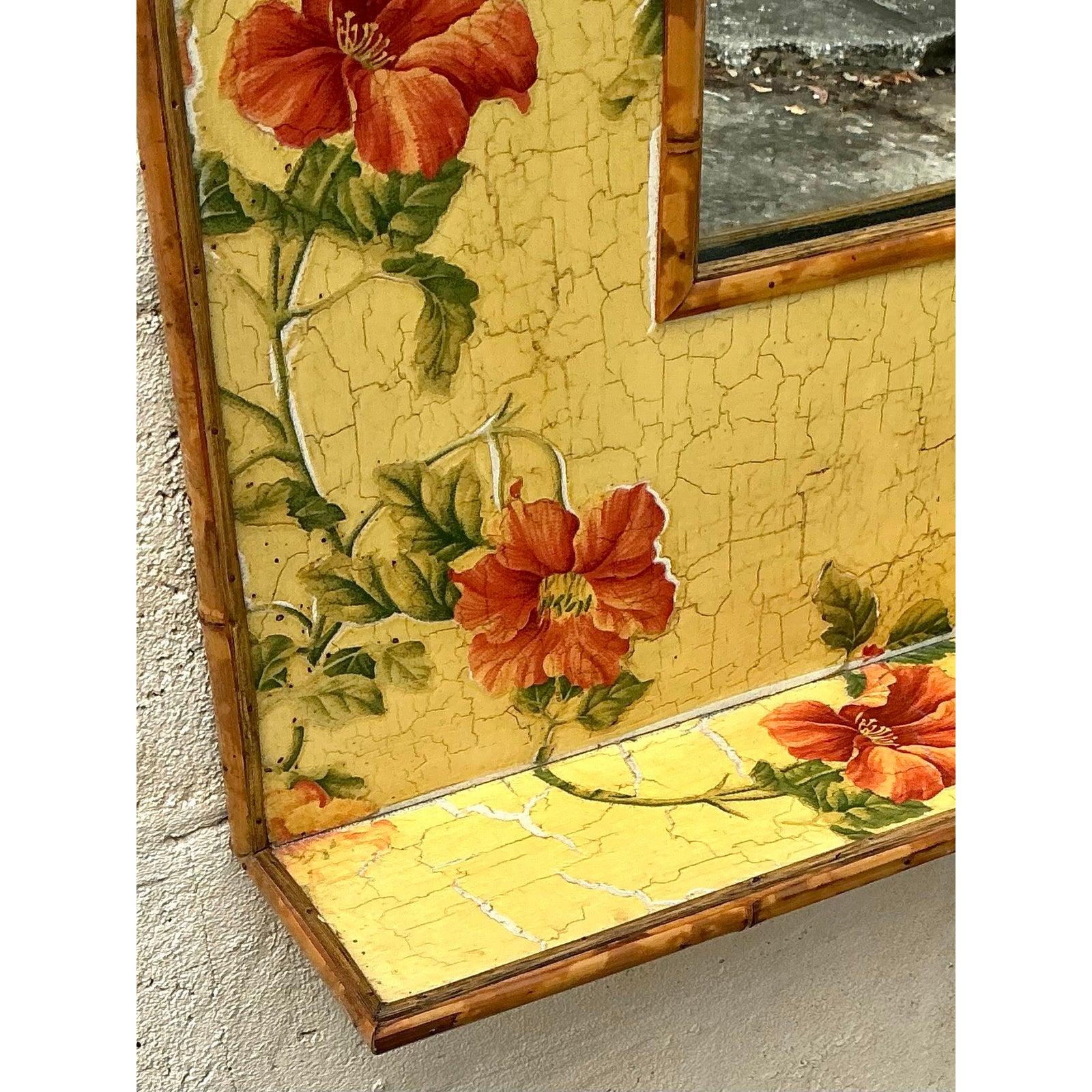 Miroir floral flottant boho vintage en vente 3