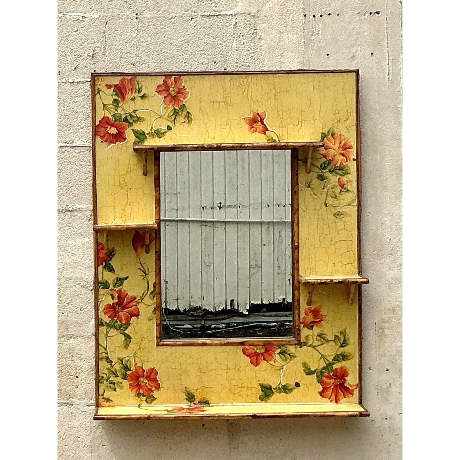 Miroir floral flottant boho vintage en vente 4