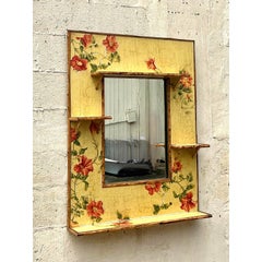 Vintage Boho Floating Floral Mirror