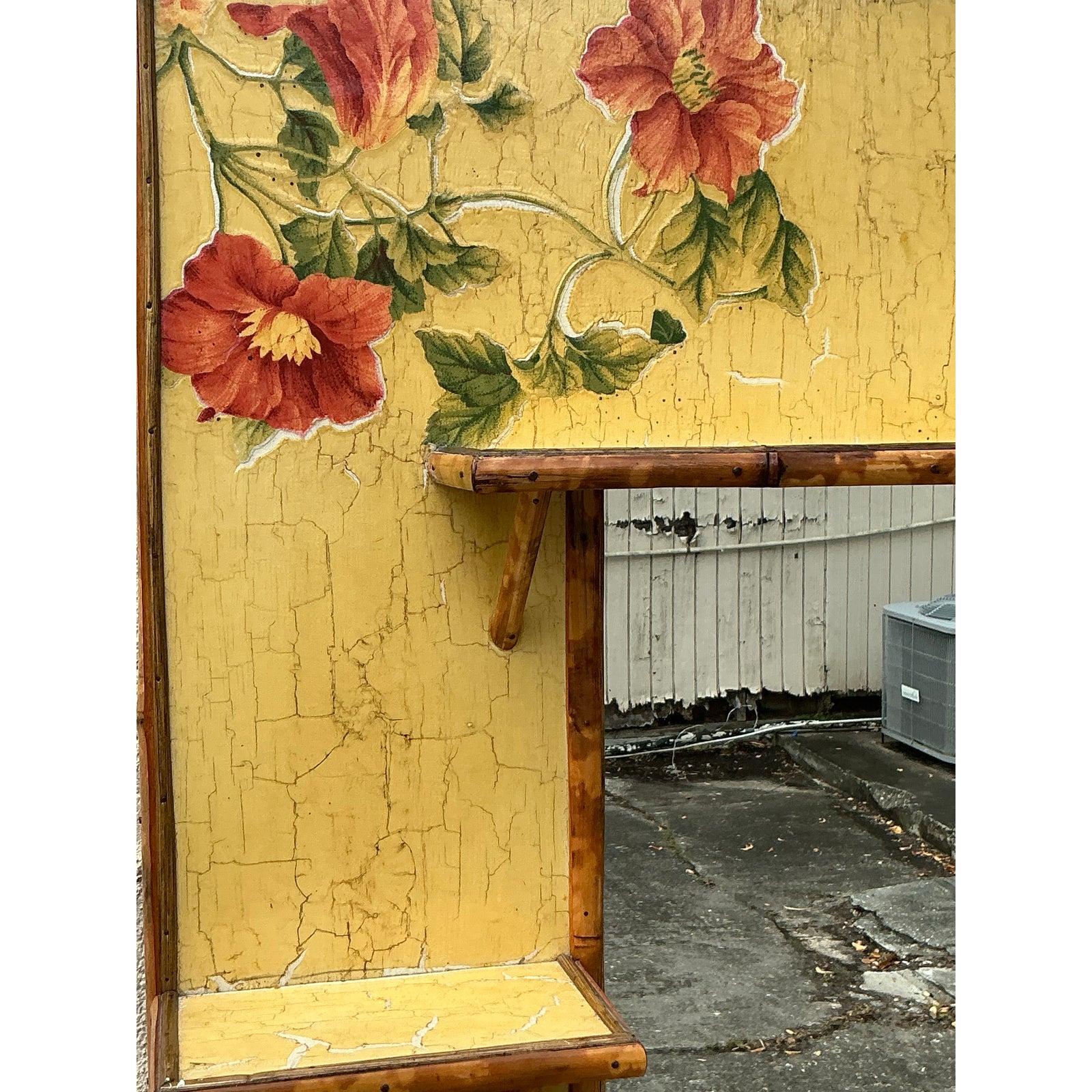 Miroir floral flottant boho vintage en vente 2