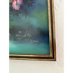 Vintage Boho Floral Botanic Oil on Canvas
