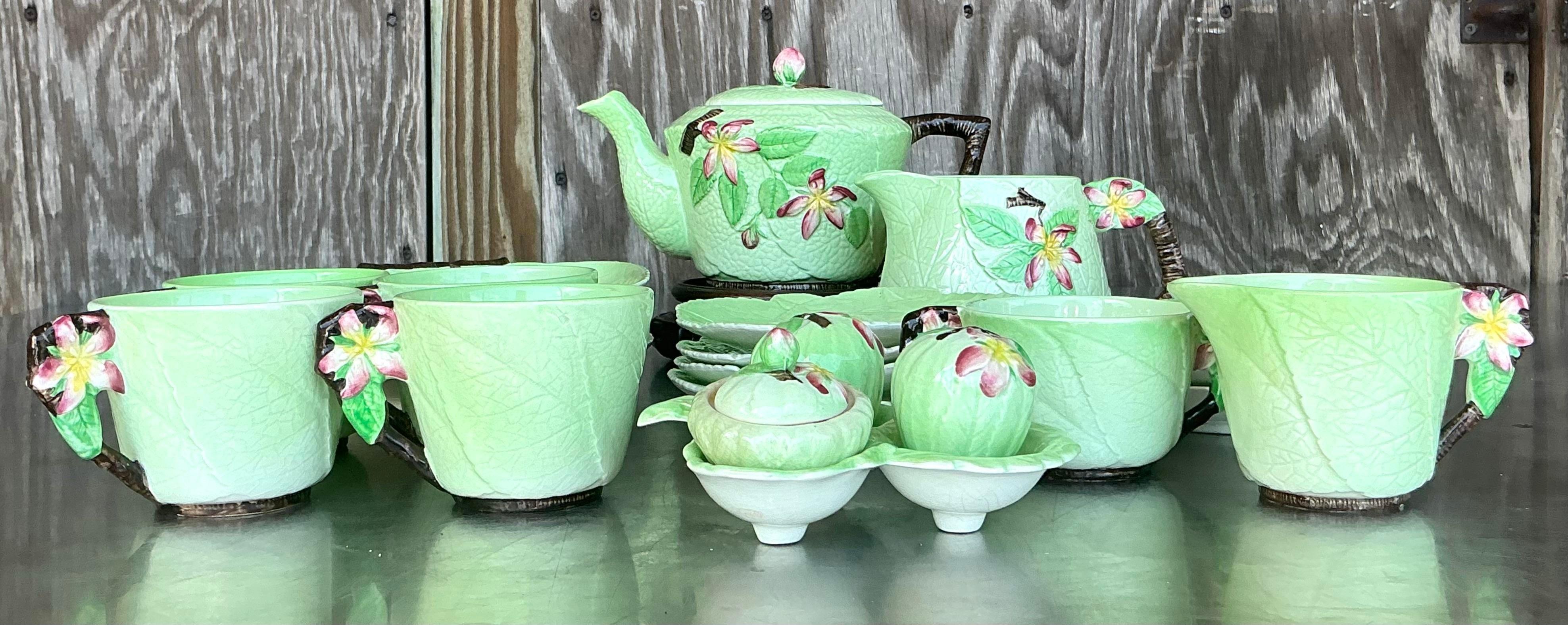 Vintage Boho Floral Carlton Ware Juego de Té de 21 Moderno de mediados de siglo en venta