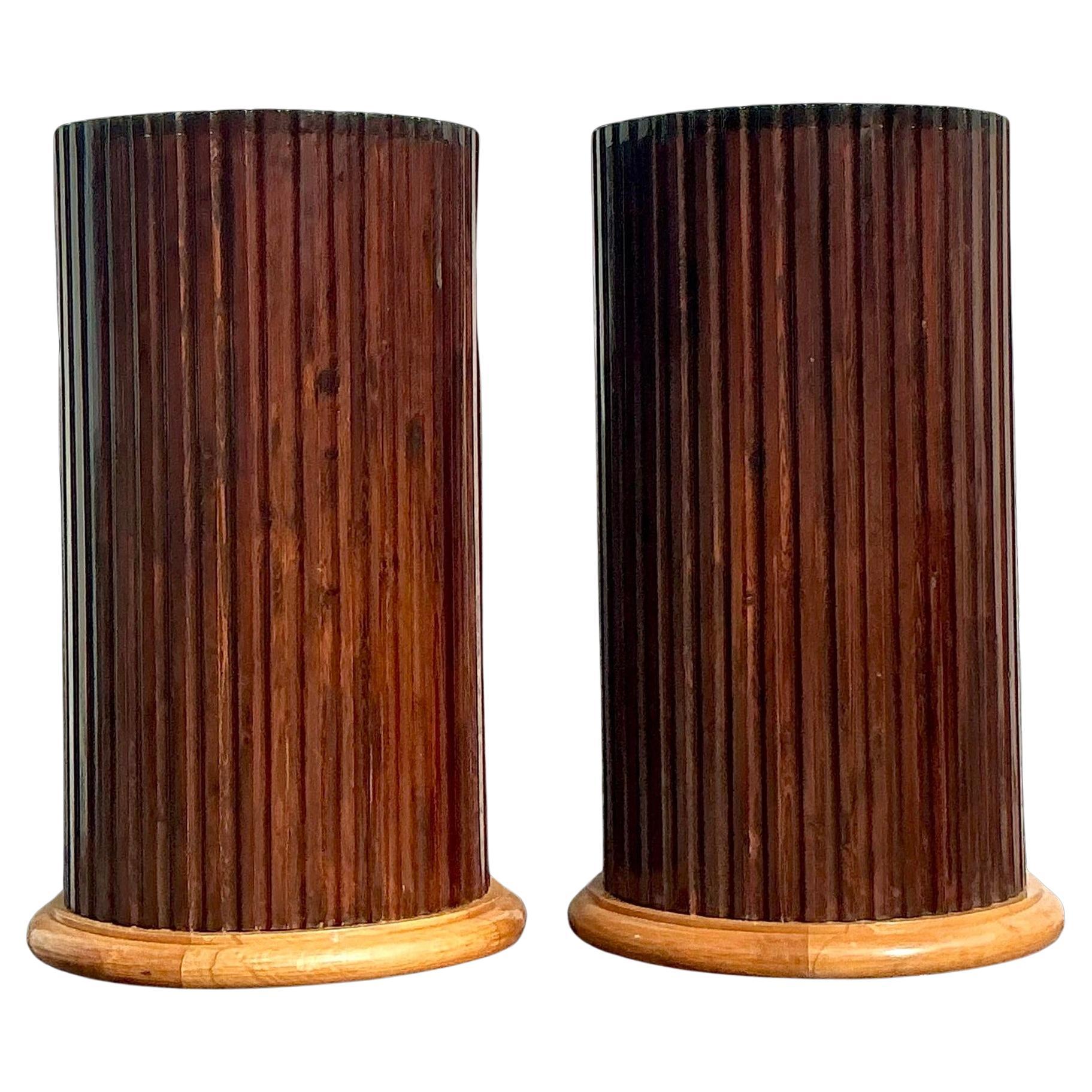 Paire de colonnes cannelées Boho Vintage The Pedestal
