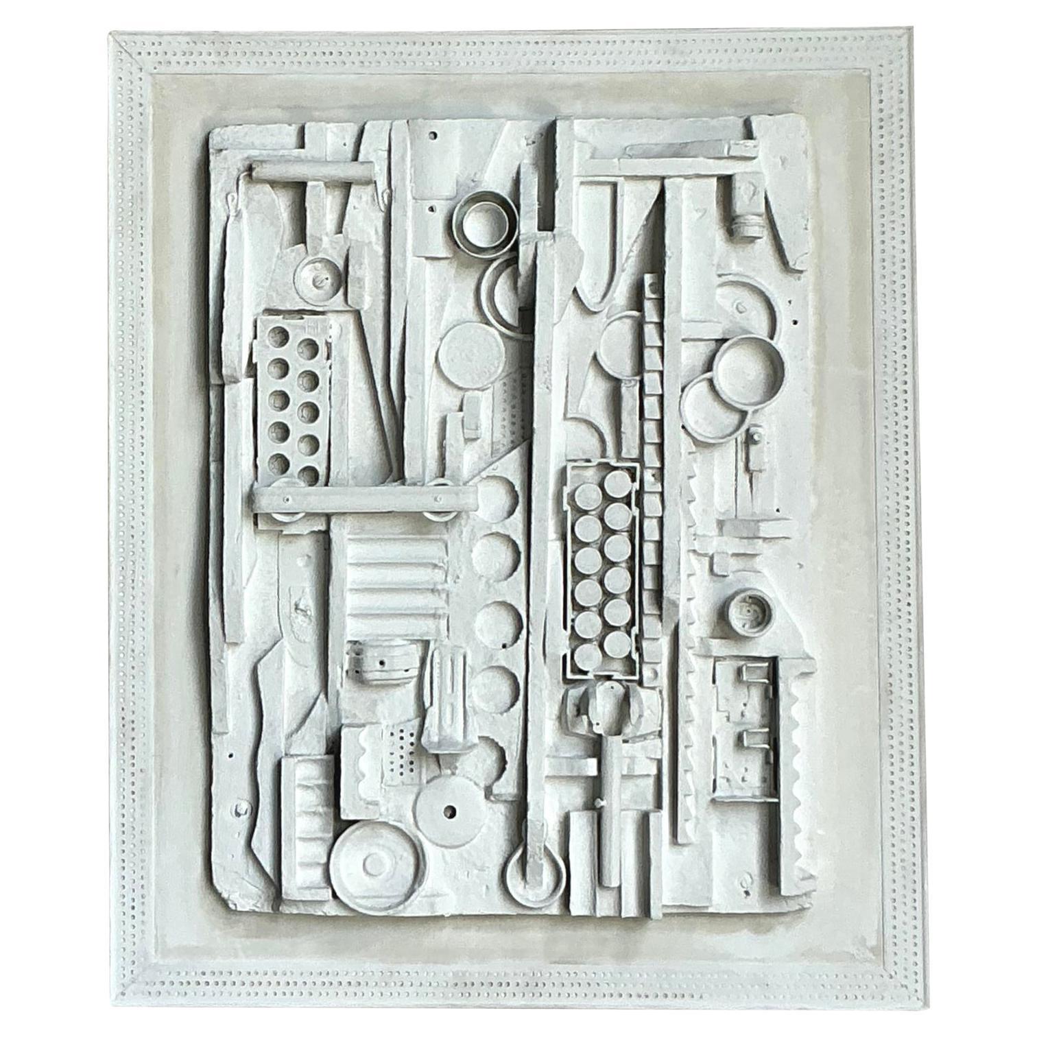Escultura de pared vintage boho de objetos encontrados