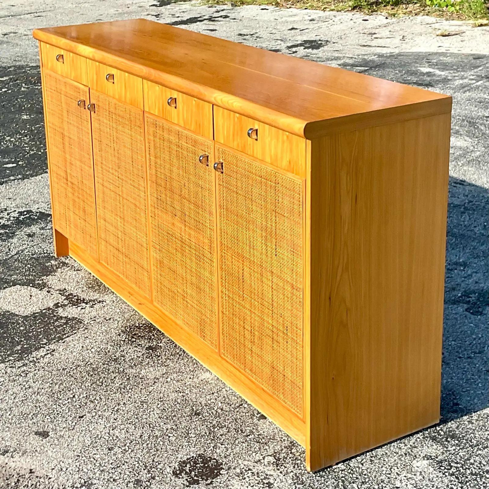 Vintage Boho Founders Grasscloth Credenza 4