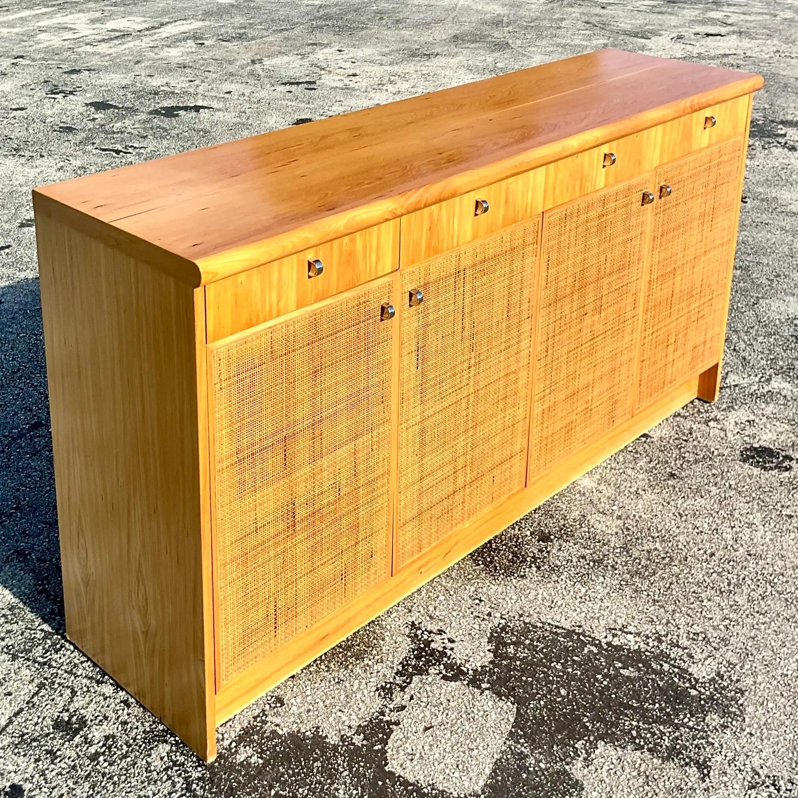 Vintage Boho Founders Grasscloth Credenza 3